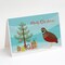 Caroline&#x27;s Treasures   BB9323GCA7P Chinese Painted or King Quail Christmas Greeting Cards and Envelopes Pack of 8, Teal, 7 x 5, multicolor